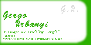 gergo urbanyi business card